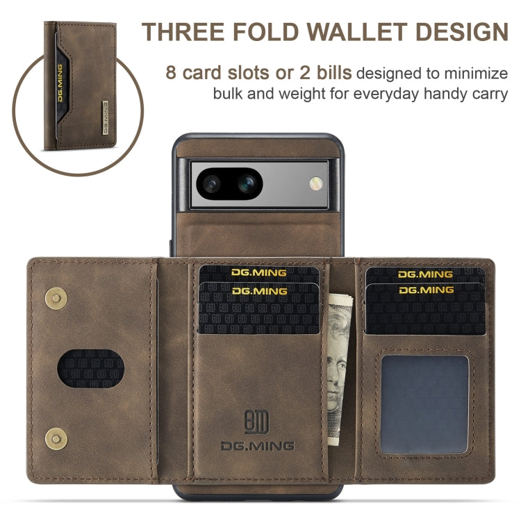 For Google Pixel 8A DG.MING M2 Series 3-Fold Multi Card Bag + Magnetic Phone Case(Coffee) by DG.MING