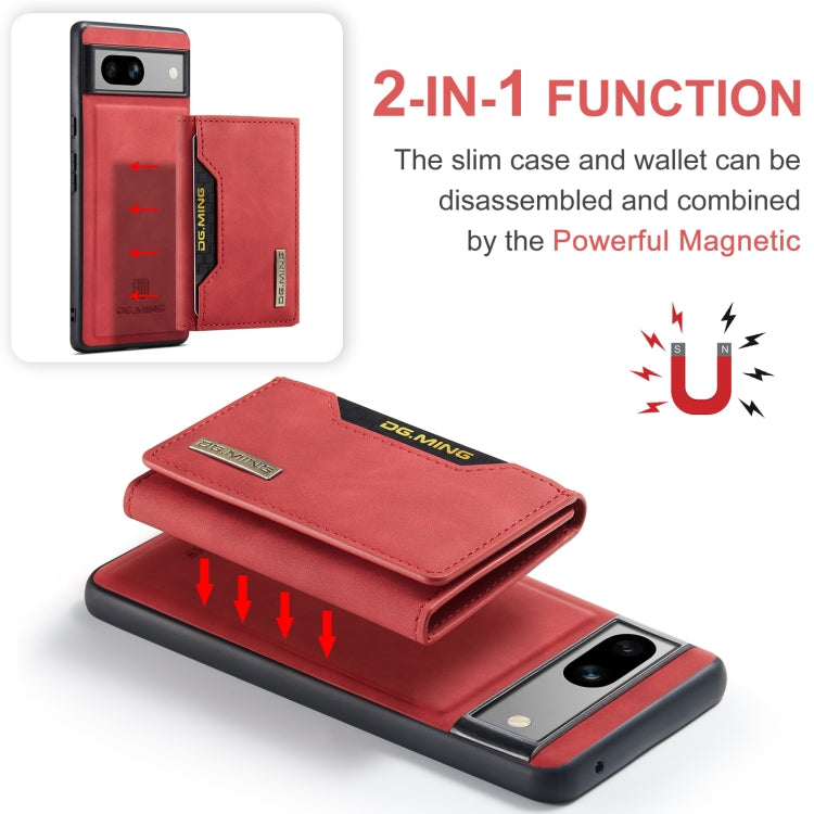 For Google Pixel 8A DG.MING M2 Series 3-Fold Multi Card Bag + Magnetic Phone Case(Red) by DG.MING