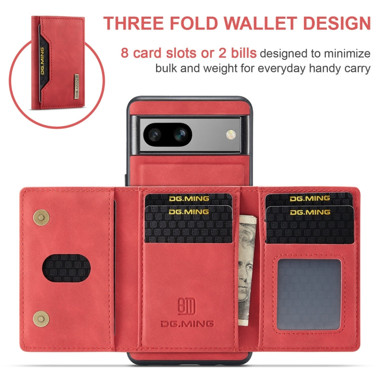 For Google Pixel 8A DG.MING M2 Series 3-Fold Multi Card Bag + Magnetic Phone Case(Red) by DG.MING