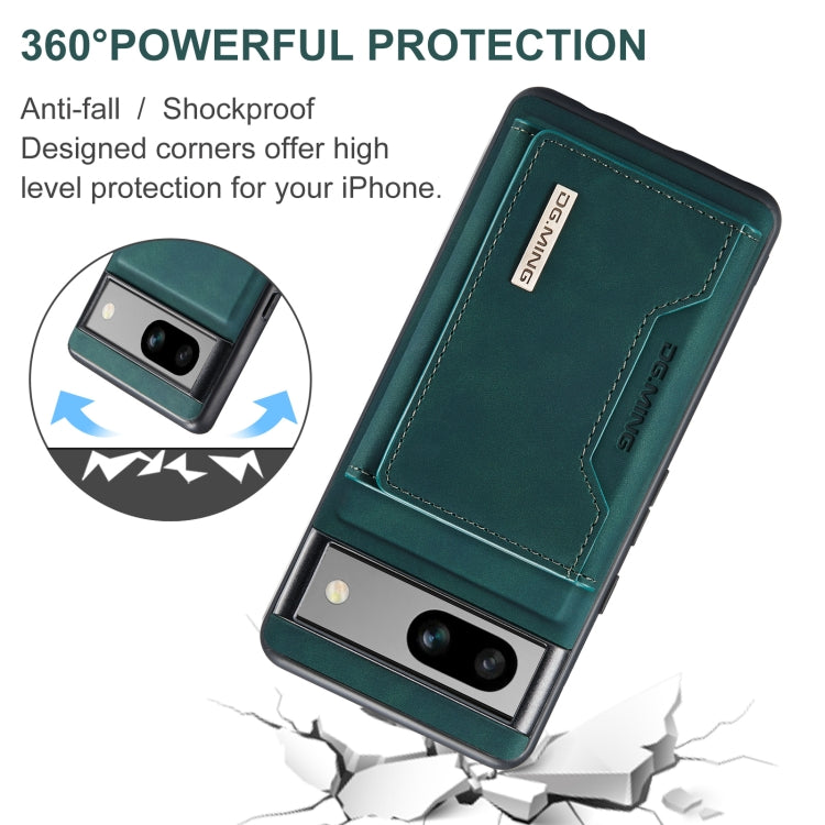 For Google Pixel 8A DG.MING M2 Series 3-Fold Multi Card Bag + Magnetic Phone Case(Green) by DG.MING