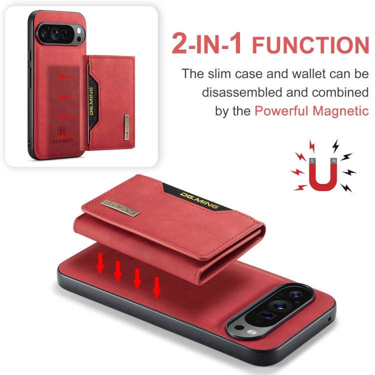For Google Pixel 9 Pro XL DG.MING M2 Series 3-Fold Multi Card Bag + Magnetic Phone Case(Red) by DG.MING