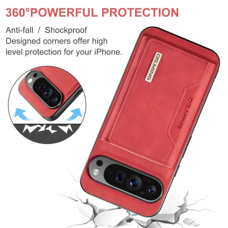 For Google Pixel 9 Pro XL DG.MING M2 Series 3-Fold Multi Card Bag + Magnetic Phone Case(Red) by DG.MING