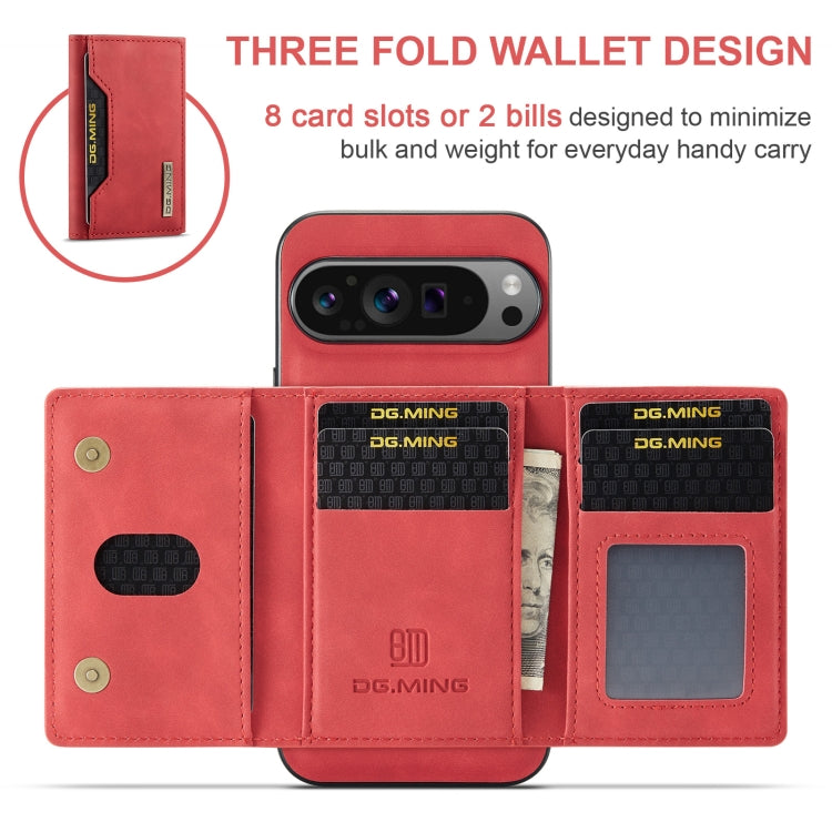 For Google Pixel 9 Pro XL DG.MING M2 Series 3-Fold Multi Card Bag + Magnetic Phone Case(Red) by DG.MING