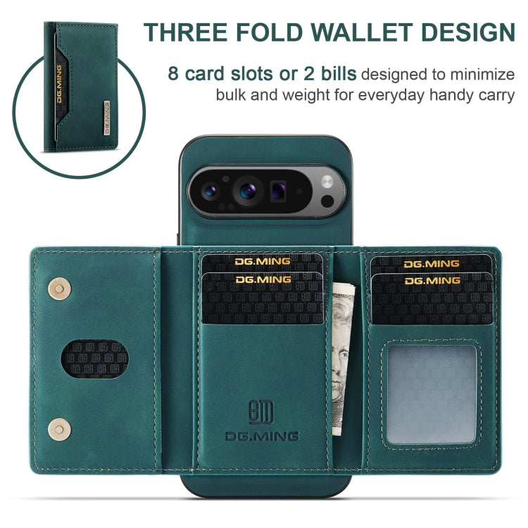 For Google Pixel 9 Pro XL DG.MING M2 Series 3-Fold Multi Card Bag + Magnetic Phone Case(Green) by DG.MING