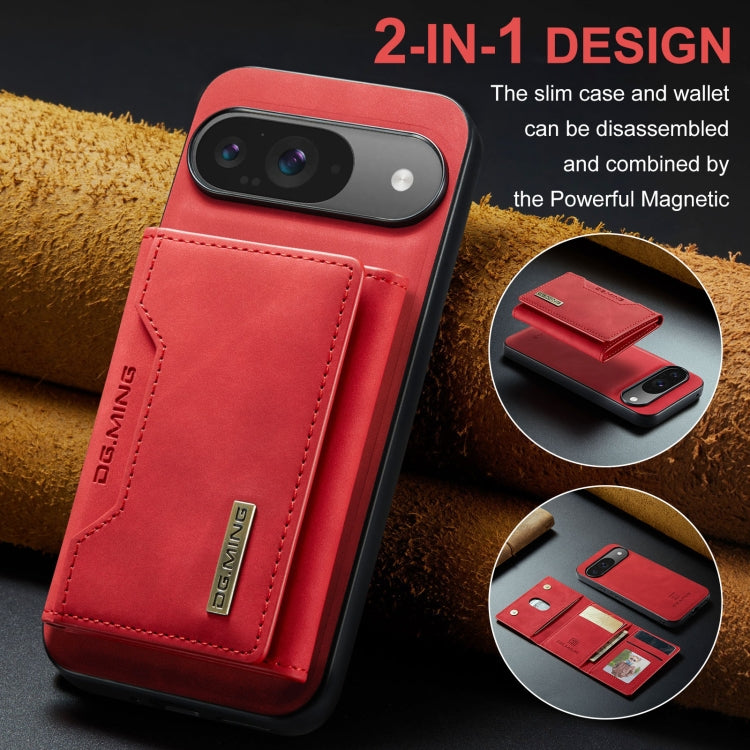 For Google Pixel 9 / 9 Pro DG.MING M2 Series 3-Fold Multi Card Bag + Magnetic Phone Case(Red) by DG.MING