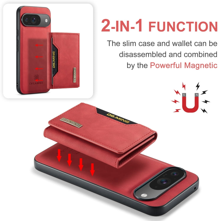 For Google Pixel 9 / 9 Pro DG.MING M2 Series 3-Fold Multi Card Bag + Magnetic Phone Case(Red) by DG.MING