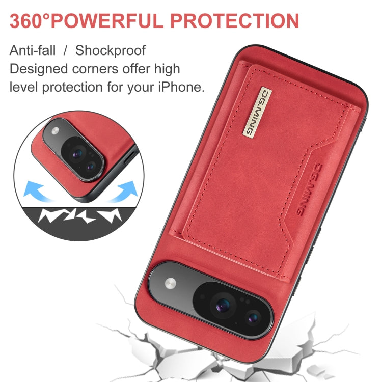 For Google Pixel 9 / 9 Pro DG.MING M2 Series 3-Fold Multi Card Bag + Magnetic Phone Case(Red) by DG.MING