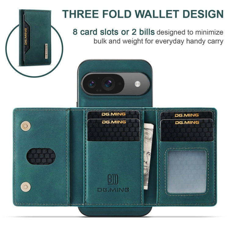 For Google Pixel 9 / 9 Pro DG.MING M2 Series 3-Fold Multi Card Bag + Magnetic Phone Case(Green) by DG.MING