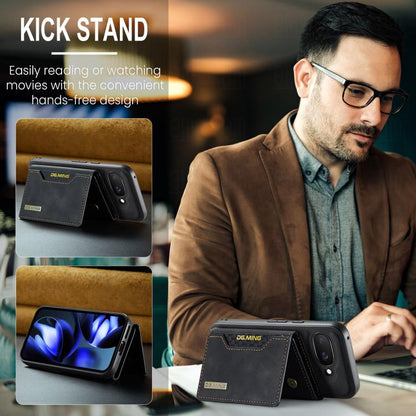 For Google Pixel 9a DG.MING M2 Series 3-Fold Multi Card Bag + Magnetic Phone Case(Black) by DG.MING