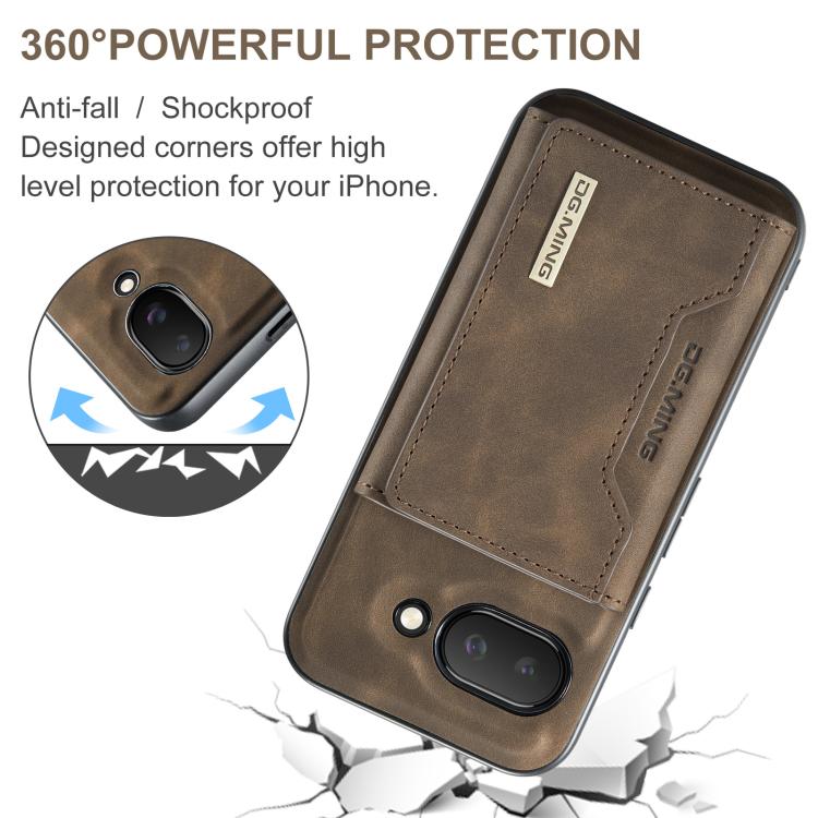 For Google Pixel 9a DG.MING M2 Series 3-Fold Multi Card Bag + Magnetic Phone Case(Coffee) by DG.MING