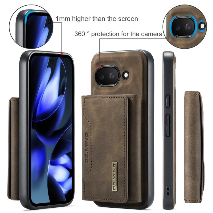For Google Pixel 9a DG.MING M2 Series 3-Fold Multi Card Bag + Magnetic Phone Case(Coffee) by DG.MING