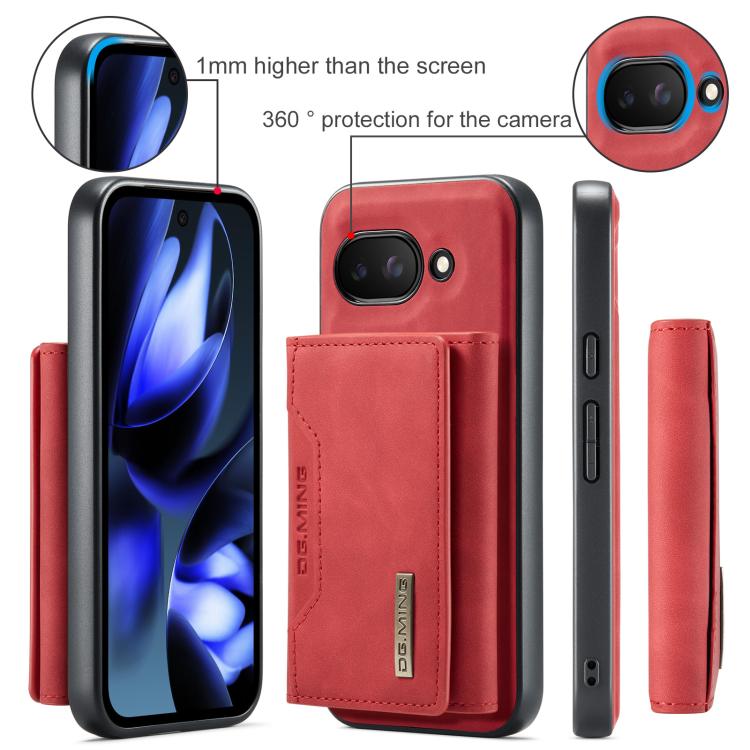 For Google Pixel 9a DG.MING M2 Series 3-Fold Multi Card Bag + Magnetic Phone Case(Red) by DG.MING