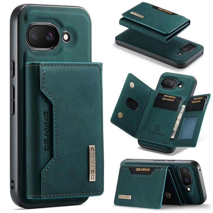 For Google Pixel 9a DG.MING M2 Series 3-Fold Multi Card Bag + Magnetic Phone Case(Green) by DG.MING