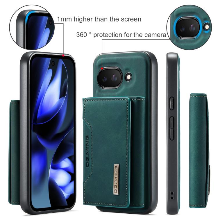For Google Pixel 9a DG.MING M2 Series 3-Fold Multi Card Bag + Magnetic Phone Case(Green) by DG.MING