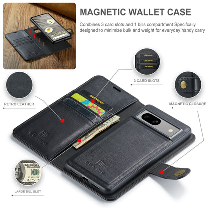 For Google Pixel 7A DG.MING Crazy Horse Texture Detachable Magnetic Leather Phone Case(Black) by DG.MING