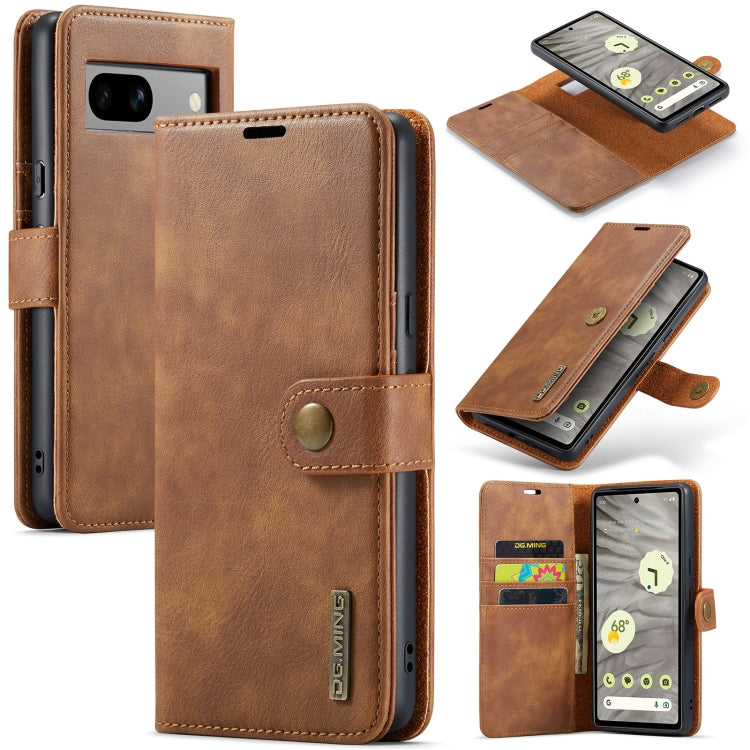 For Google Pixel 7A DG.MING Crazy Horse Texture Detachable Magnetic Leather Phone Case(Brown) by DG.MING
