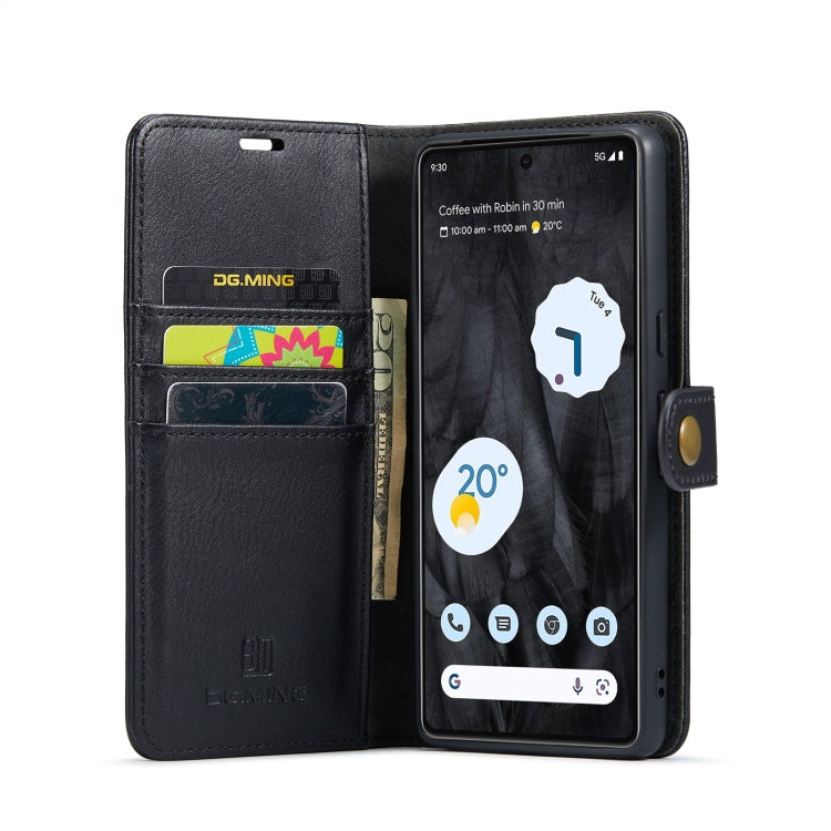For Google Pixel 8 Pro DG.MING Crazy Horse Texture Detachable Magnetic Leather Phone Case(Black) by DG.MING