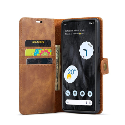 For Google Pixel 8 Pro DG.MING Crazy Horse Texture Detachable Magnetic Leather Phone Case(Brown) by DG.MING