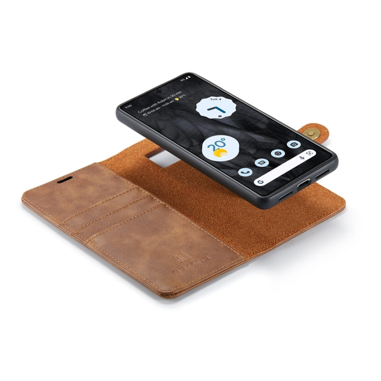 For Google Pixel 8 Pro DG.MING Crazy Horse Texture Detachable Magnetic Leather Phone Case(Brown) by DG.MING