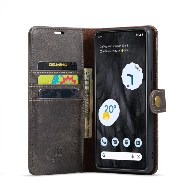 For Google Pixel 8 Pro DG.MING Crazy Horse Texture Detachable Magnetic Leather Phone Case(Grey) by DG.MING