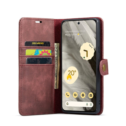For Google Pixel 8 DG.MING Crazy Horse Texture Detachable Magnetic Leather Phone Case(Red) by DG.MING