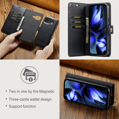 For Google Pixel 9a DG.MING Crazy Horse Texture Detachable Magnetic Leather Phone Case(Black) by DG.MING