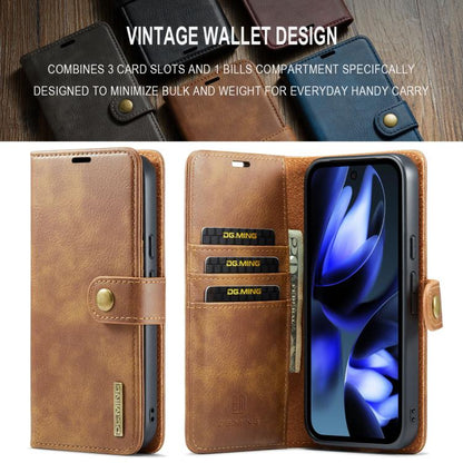 For Google Pixel 9a DG.MING Crazy Horse Texture Detachable Magnetic Leather Phone Case(Brown) by DG.MING