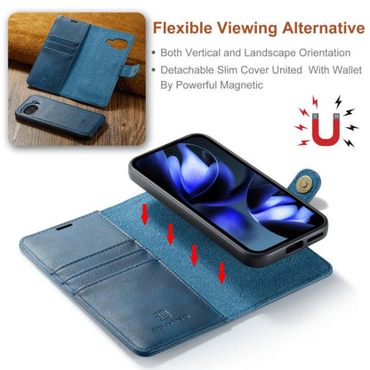 For Google Pixel 9a DG.MING Crazy Horse Texture Detachable Magnetic Leather Phone Case(Blue) by DG.MING