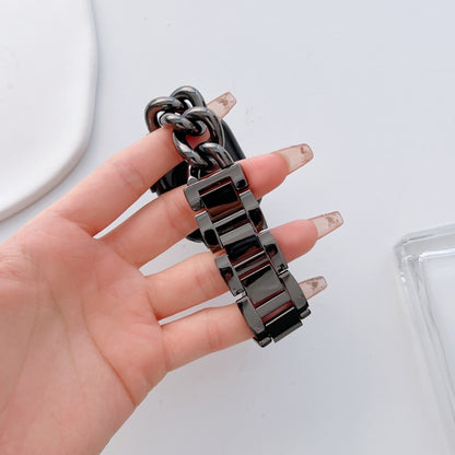 Big Denim Chain Metal Watch Band For Apple Watch Ultra 2 49mm(Black) by bashfashion