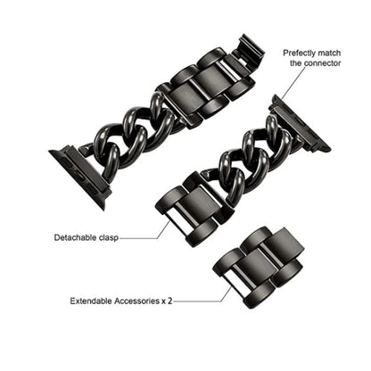 Big Denim Chain Metal Watch Band For Apple Watch Ultra 49mm(Silver) by bashfashion