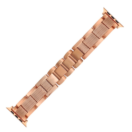 Plaid Metal Watch Band For Apple Watch Series 10 42mm(Rose Gold) by bashfashion