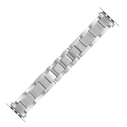 Plaid Metal Watch Band For Apple Watch Series 10 42mm(Silver) by bashfashion