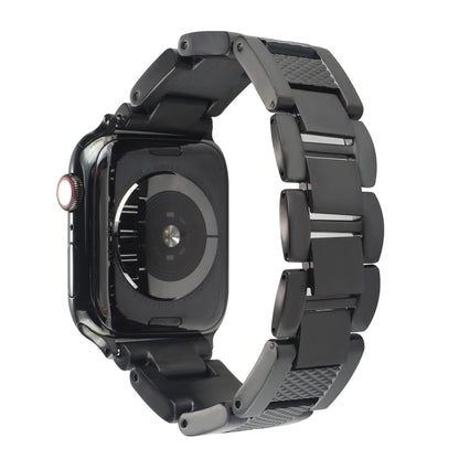 Plaid Metal Watch Band For Apple Watch Series 10 42mm(Black) by bashfashion