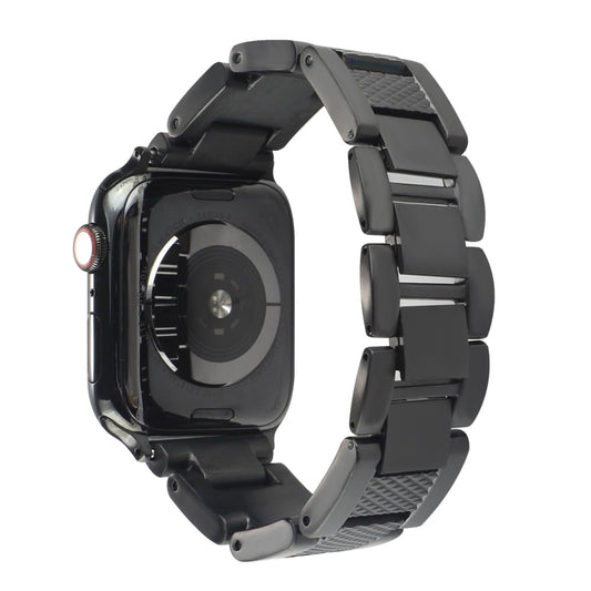 Plaid Metal Watch Band For Apple Watch Series 10 42mm(Black) by bashfashion