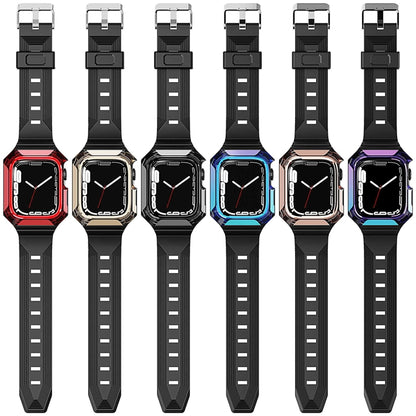 Armor Case Integrated TPU Watch Band For Apple Watch SE 2025 / 2023 44mm(Black) by bashfashion