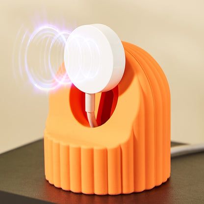 For Apple Watch Wave Pattern Silicone Watch Charging Stand(Orange) by bashfashion
