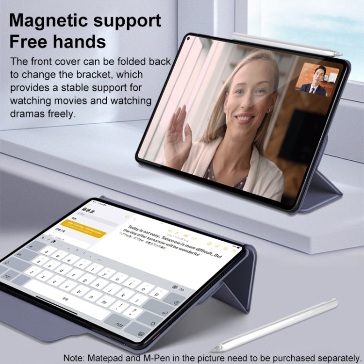 For Huawei Matepad Pro 10.8 3-fold Double-sided Clip Buckle Magnetic Smart Tablet Case(Black) by bashfashion