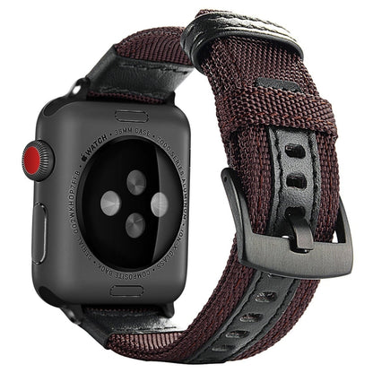 For Apple Watch Series 7 41mm / 6 & SE & 5 & 4 40mm / 3 & 2 & 1 38mm Nylon Watch Band(Coffee) by bashfashion