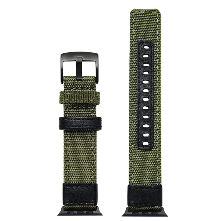 For Apple Watch Series 7 45mm / 6 & SE & 5 & 4 44mm / 3 & 2 & 1 42mm Nylon Watch Band(Army Green) by bashfashion