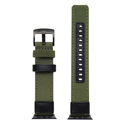 For Apple Watch Series 7 45mm / 6 & SE & 5 & 4 44mm / 3 & 2 & 1 42mm Nylon Watch Band(Army Green) by bashfashion