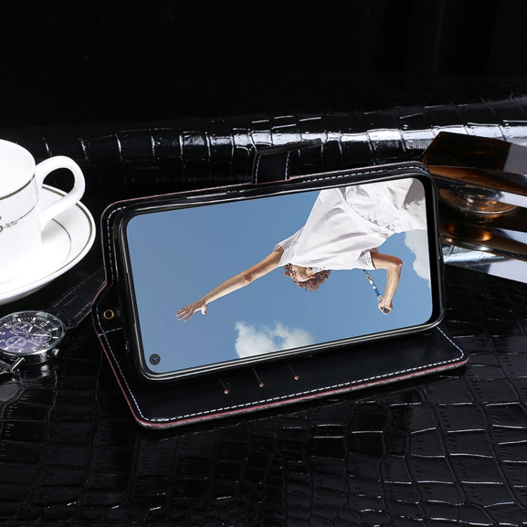 For OPPO A52 idewei Crocodile Texture Horizontal Flip Leather Case with Holder & Card Slots & Wallet(Navy Blue) by idewei