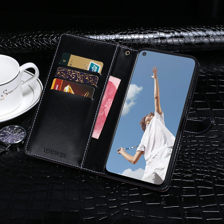 For OPPO A52 idewei Crocodile Texture Horizontal Flip Leather Case with Holder & Card Slots & Wallet(Navy Blue) by idewei