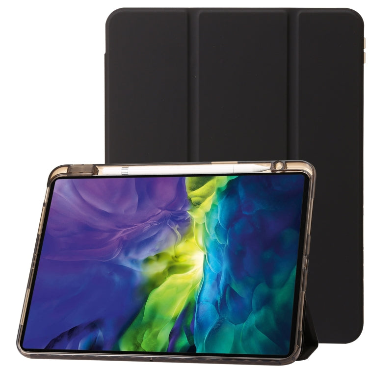 For iPad 2025 / 2022 Clear Acrylic 3-Fold Leather Tablet Case(Black) by bashfashion