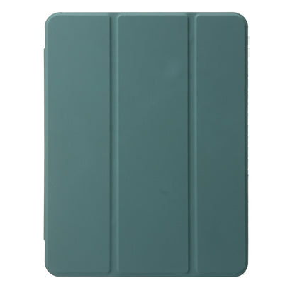 For iPad Pro 13 2025 / 2024 Clear Acrylic 3-Fold Leather Tablet Case(Dark Green) by bashfashion