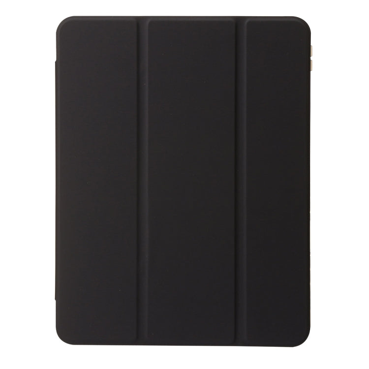 For iPad Air 13 2025 / 2024 Clear Acrylic 3-Fold Leather Tablet Case(Black) by bashfashion