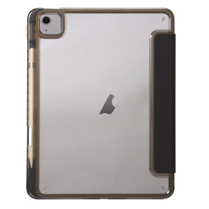 For iPad Air 13 2025 / 2024 Clear Acrylic 3-Fold Leather Tablet Case(Black) by bashfashion