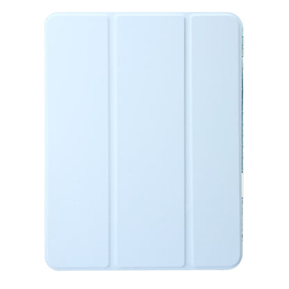 For iPad Pro 11 2025 / 2024 Clear Acrylic 3-Fold Leather Tablet Case(Ice Blue) by bashfashion