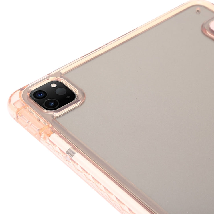 For iPad Pro 11 2025 / 2024 Clear Acrylic 3-Fold Leather Tablet Case(Pink) by bashfashion