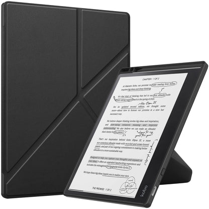 For Kobo Elipsa 2E Solid Color Deformation TPU Leather Smart Tablet Case(Black) by bashfashion