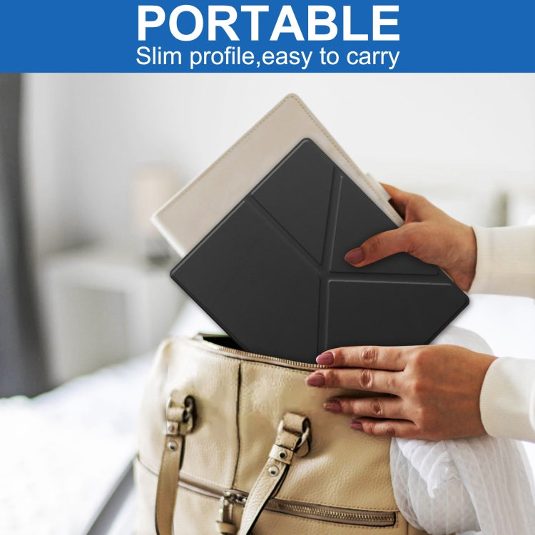 For Kobo Elipsa 2E Solid Color Deformation TPU Leather Smart Tablet Case(Black) by bashfashion